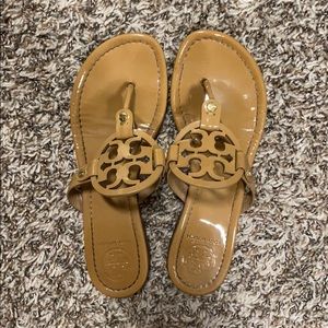 Tory Burch Miller sandal- sand patent- size 7